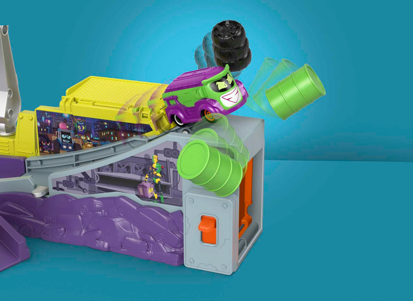 Fisher-Price DC Batwheels Legion of Zoom Launching HQ Playset with Prank the Joker Van