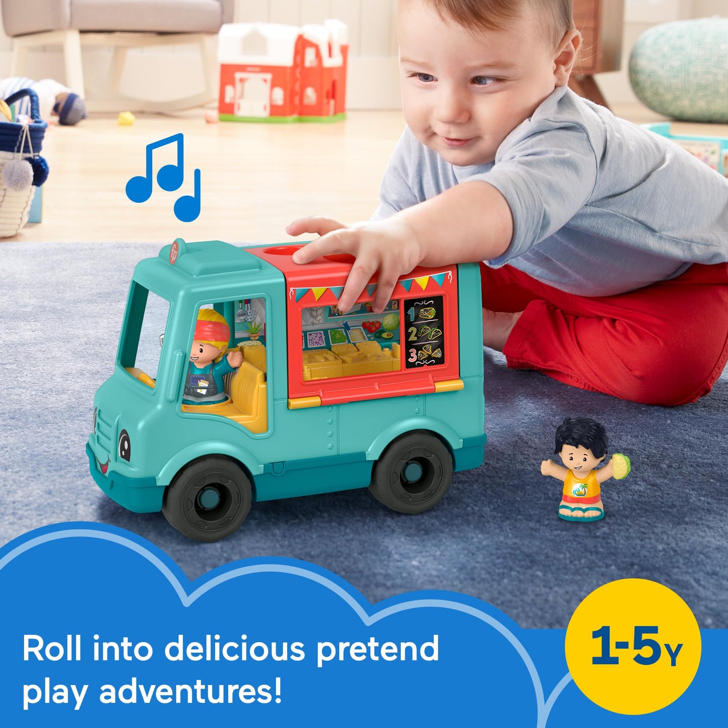 Fisher-Price Little People Musical Food Truck – Serve It Up Toddler Pretend Play