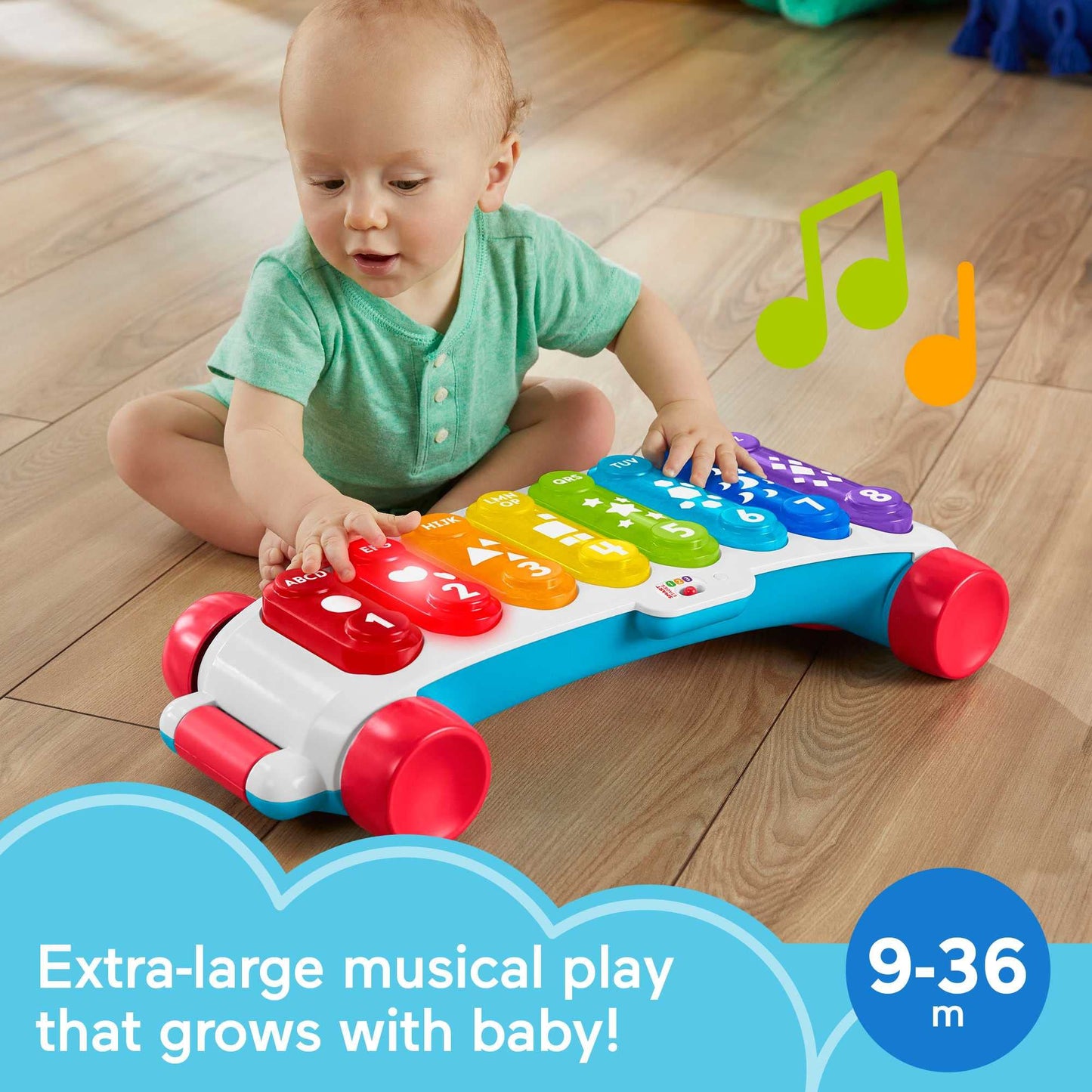 Fisher-Price Giant Light-Up Xylophone: Pull-Along Baby Toy for Learning & Play (9–36 Months)