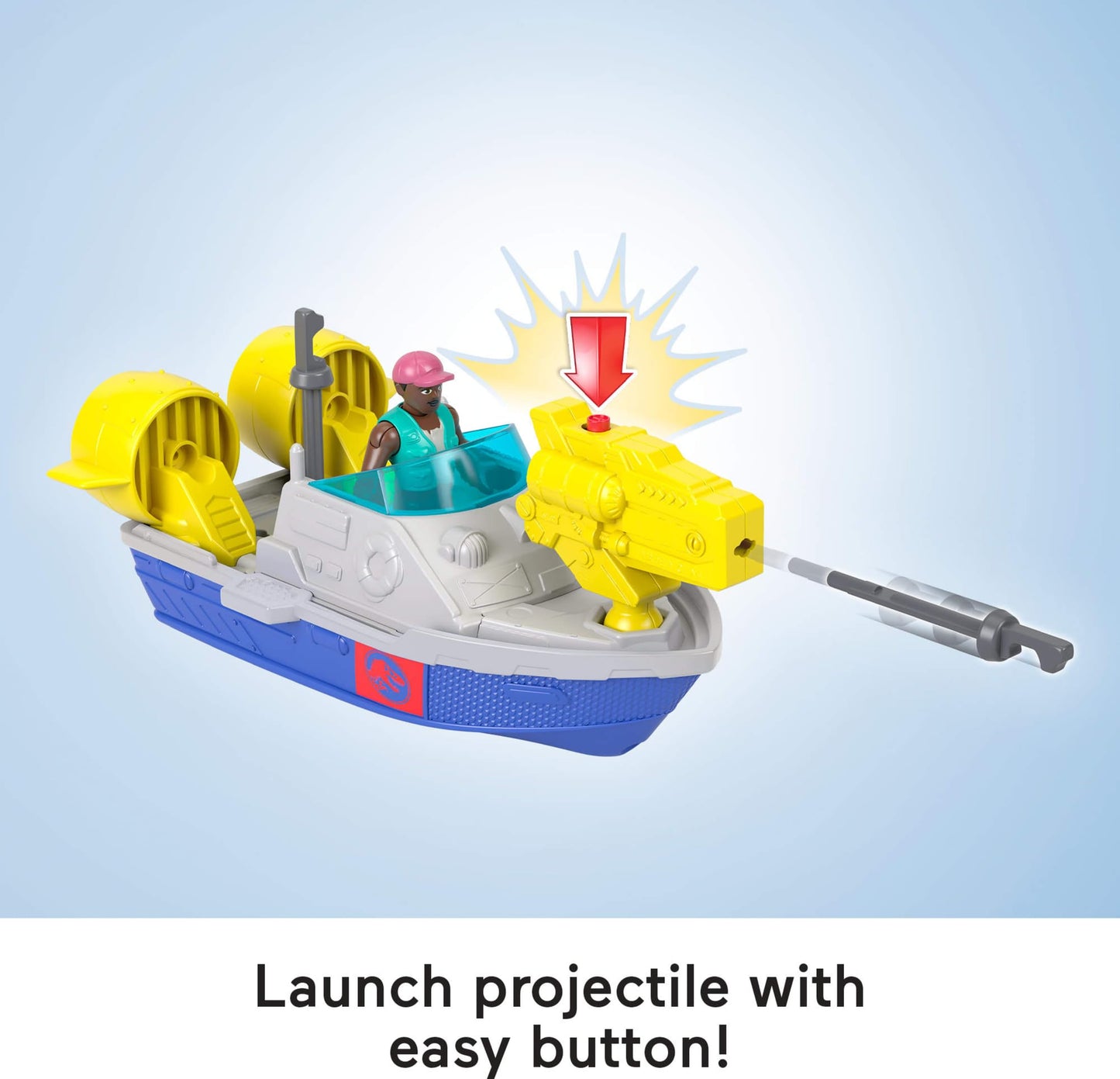 Fisher-Price Imaginext Jurassic World Aquachomp Mosasaurus Playset | 18-Inch Dino With Figure, Boat & Launcher