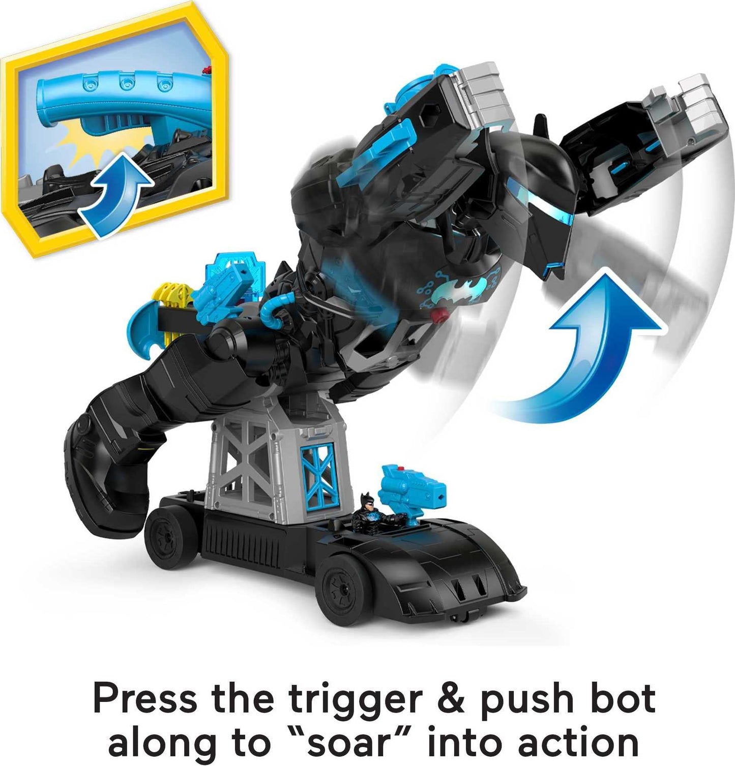 Fisher-Price Imaginext DC Batman Bat-Tech Batbot Playset — 2-Ft Tall Transforming Robot with Lights & Sounds (Ages 3–8)