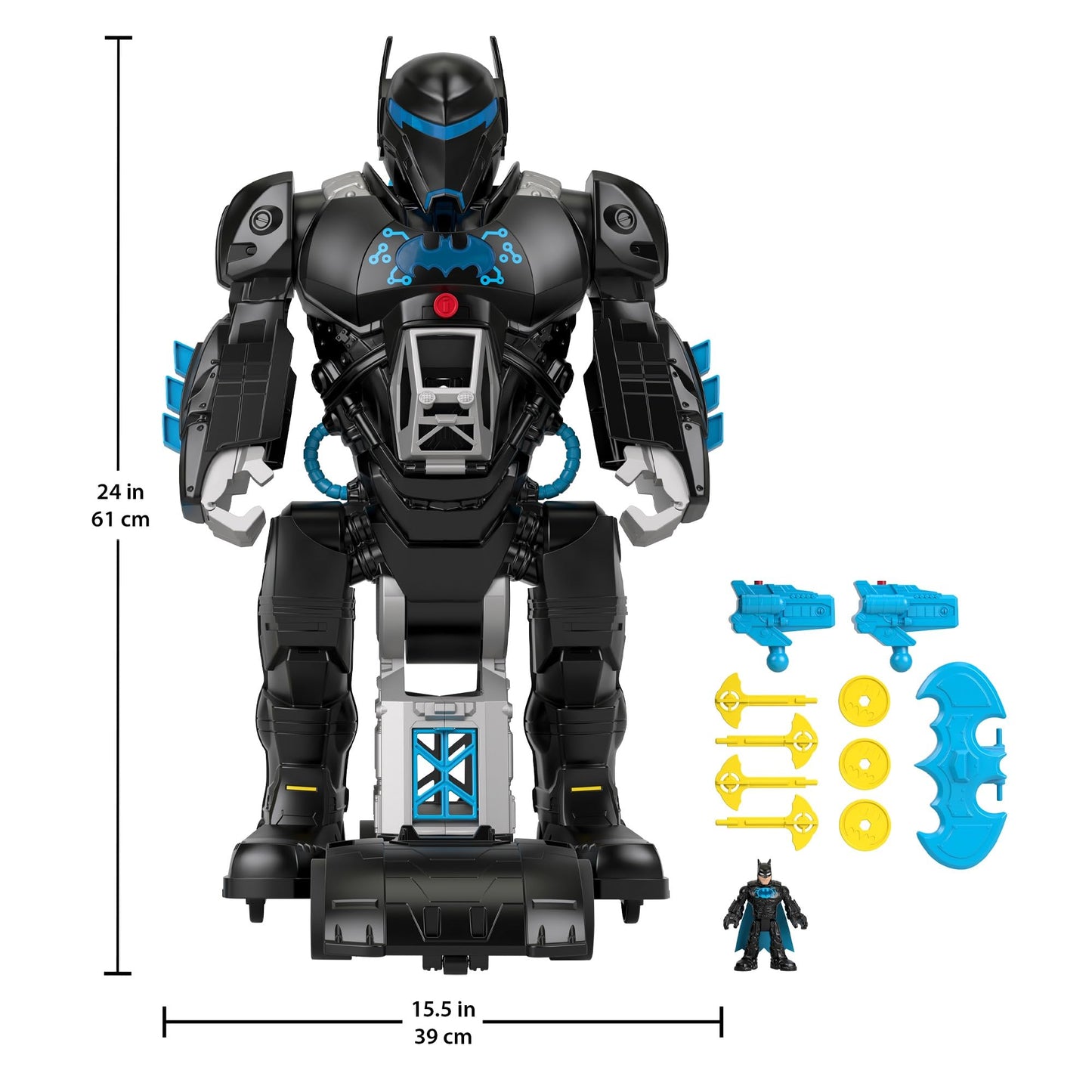 Fisher-Price Imaginext DC Batman Bat-Tech Batbot Playset — 2-Ft Tall Transforming Robot with Lights & Sounds (Ages 3–8)