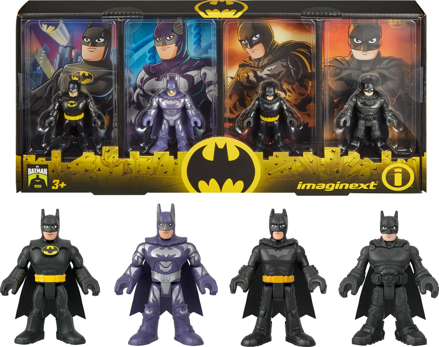 Fisher-Price Imaginext DC Batman 85th Anniversary 4-Pack – Poseable Movie Figures for Ages 3+