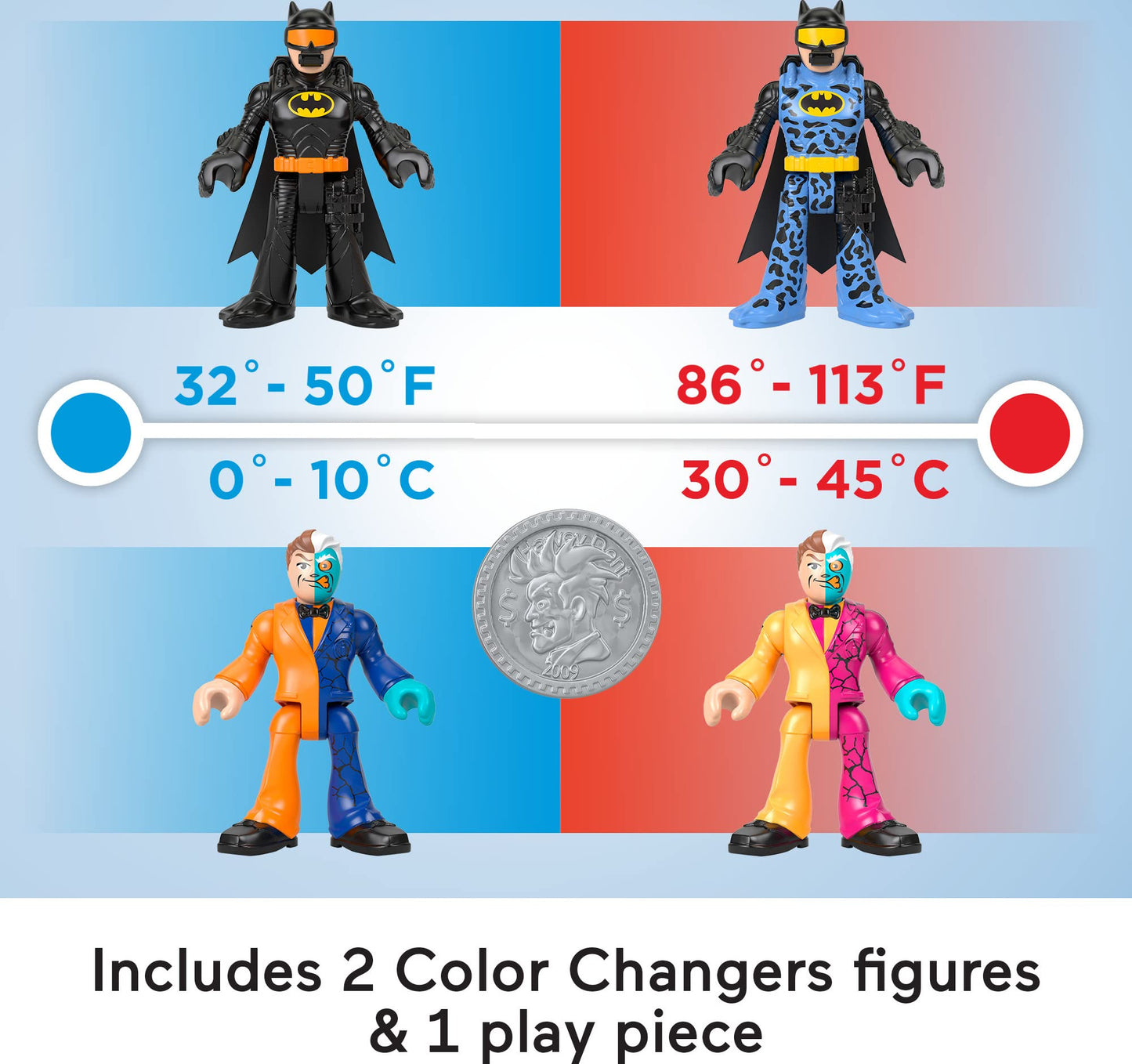 Fisher-Price Imaginext DC Super Friends Color Changers – Batman & Two-Face Figure Set