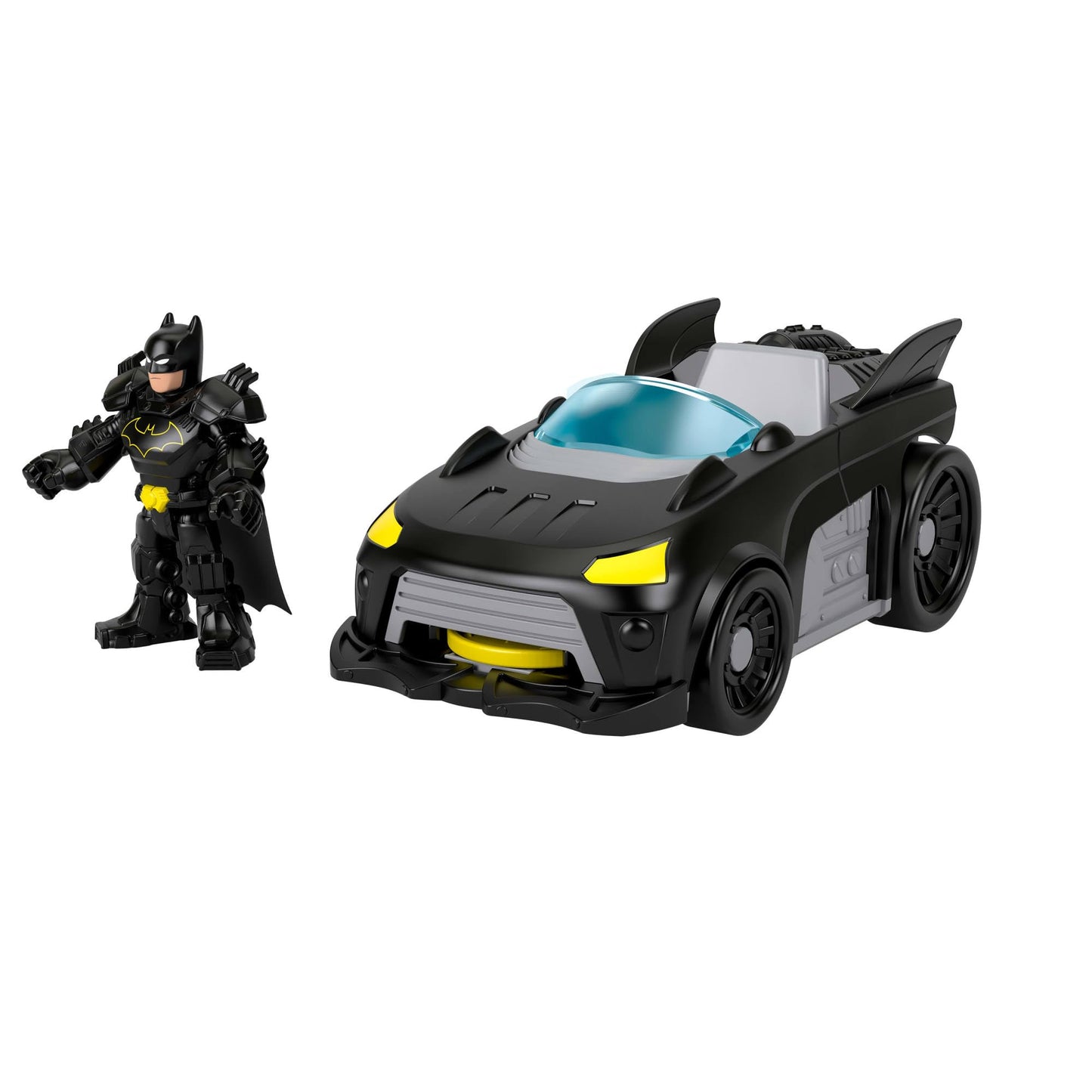 Fisher-Price Imaginext DC Super Friends Metal Force Batmobile with Batman Figure, Launcher & Discs