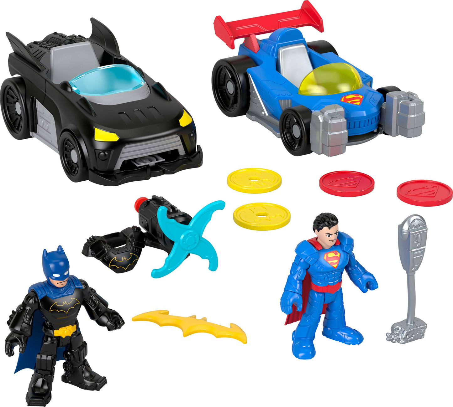 Fisher-Price Imaginext DC Metal Force Batmobile & Supermobile Playset