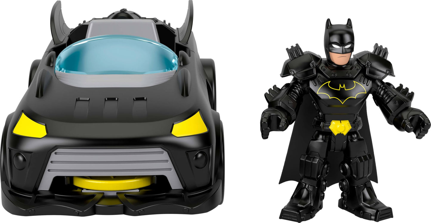 Fisher-Price Imaginext DC Super Friends Metal Force Batmobile with Batman Figure, Launcher & Discs