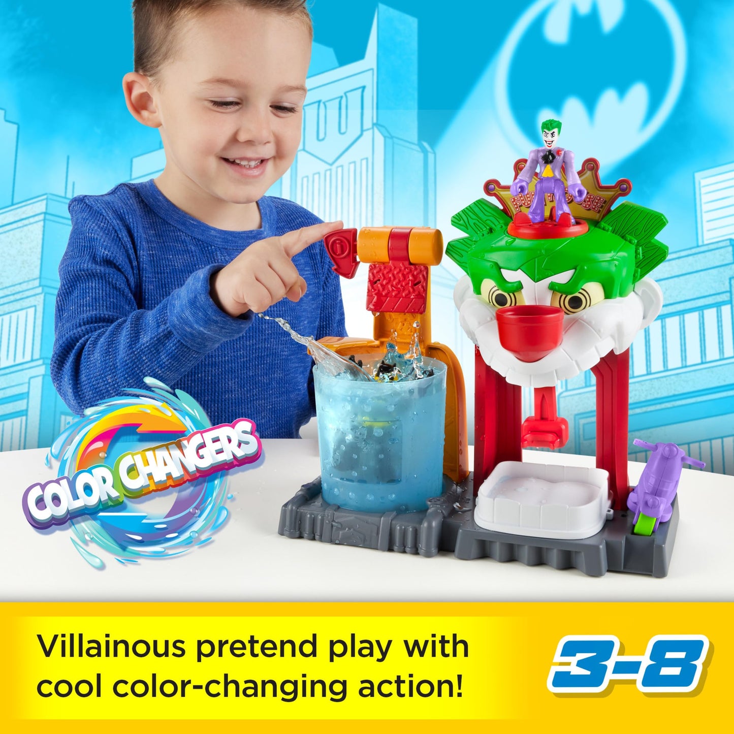 Fisher-Price Imaginext DC Super Friends Batman Color Changers Joker Funhouse Playset | Pretend Play for Ages 3–8