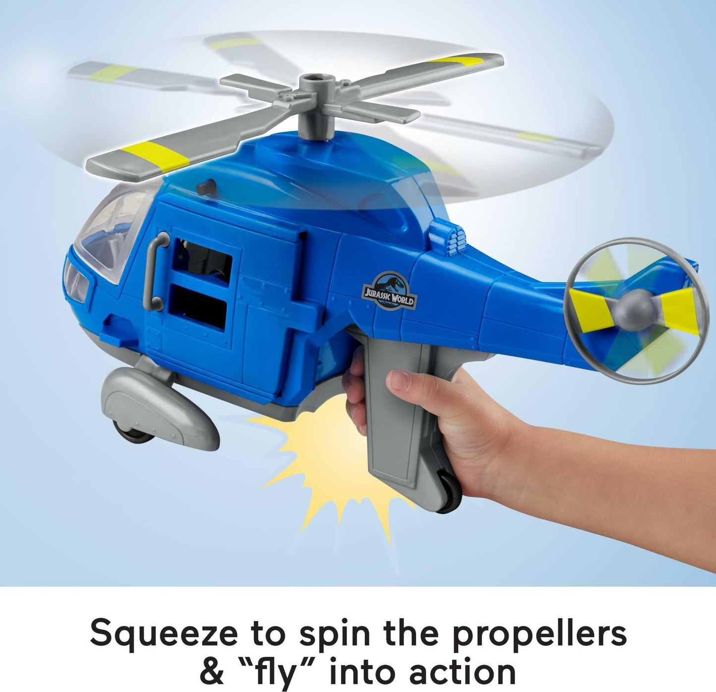 Fisher-Price Imaginext Jurassic World Dino Chopper with Owen Grady – 3 Dinosaurs & Helicopter for Preschool Play