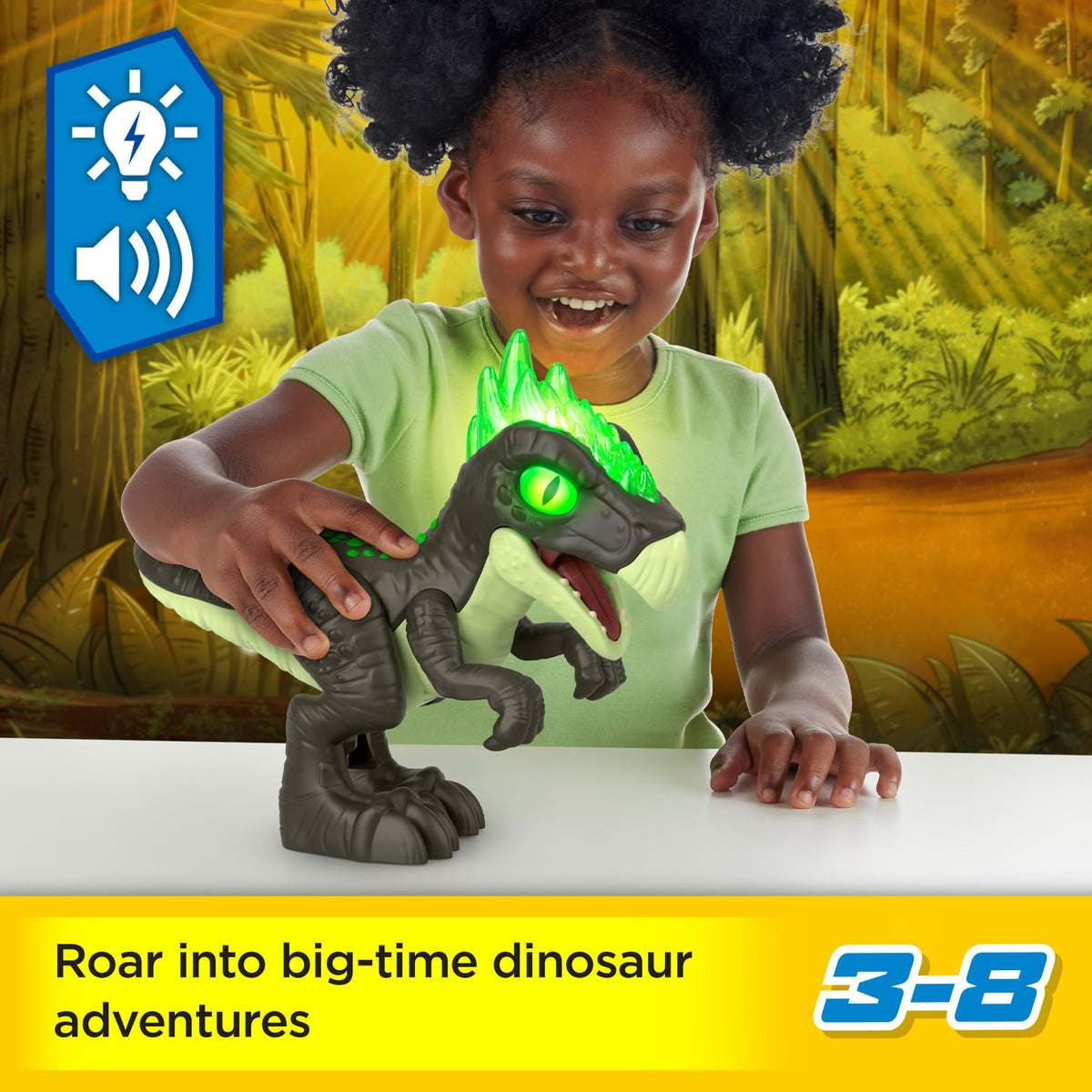 Fisher-Price Imaginext Jurassic World Dracorex XL 10-Inch Dino with Lights & Sounds