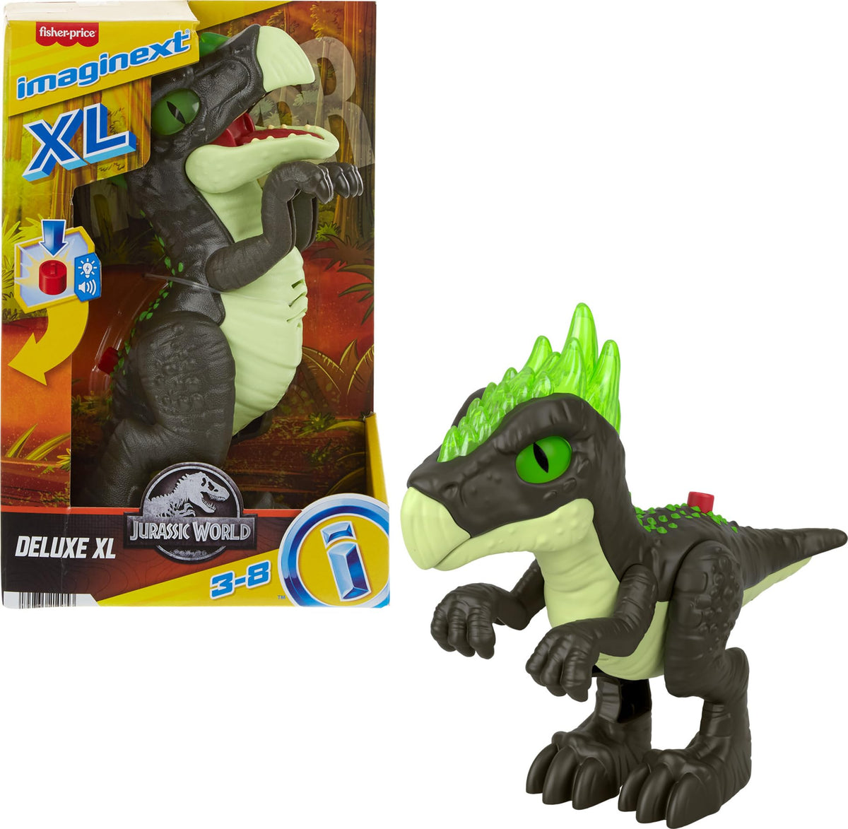 Fisher-Price Imaginext Jurassic World Dracorex XL 10-Inch Dino with Lights & Sounds