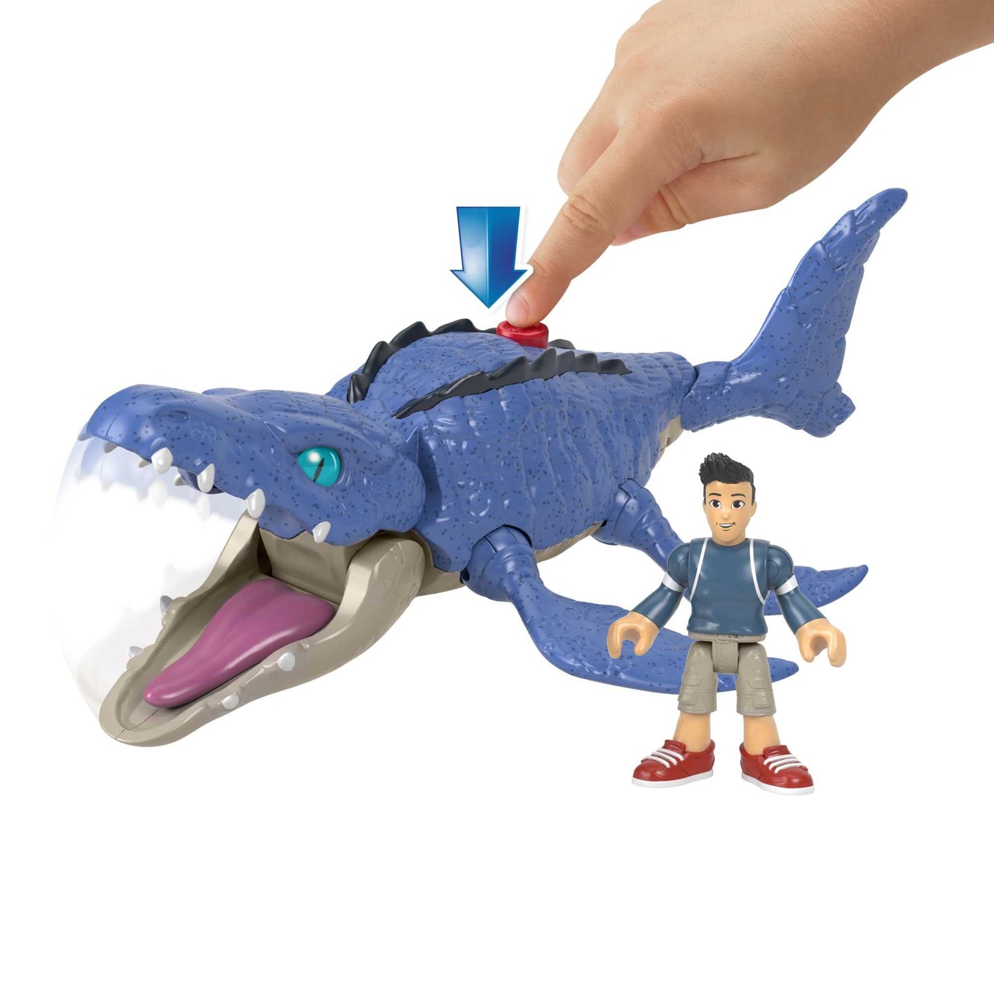 Fisher-Price Imaginext Jurassic World Mosasaurus & Kenji Figure Set | Pretend Play Toy for Ages 3-8