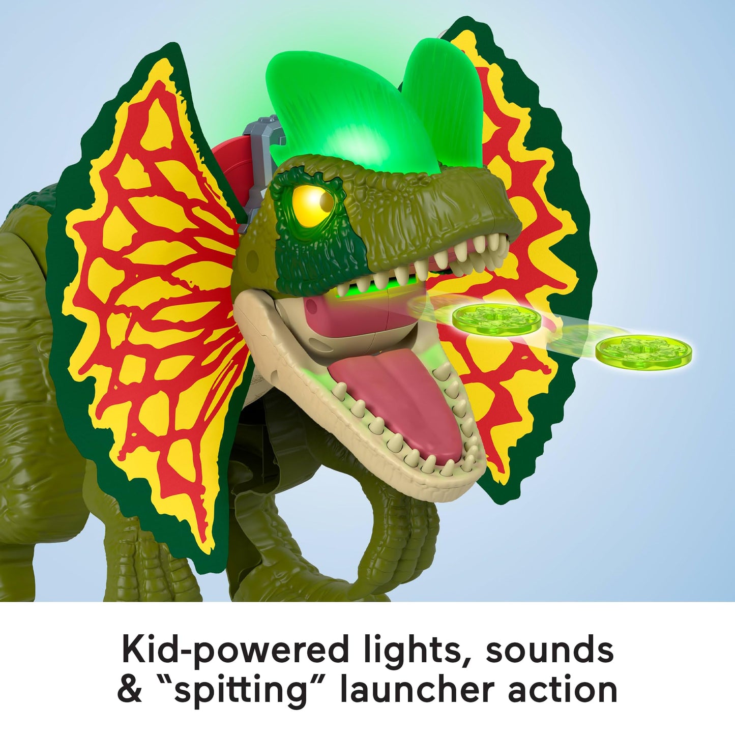 Fisher-Price Imaginext Jurassic World Dilophosaurus – 16+ Inch with Lights & Sounds