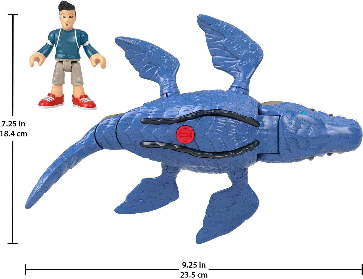 Fisher-Price Imaginext Jurassic World Mosasaurus & Kenji Figure Set | Pretend Play Toy for Ages 3-8