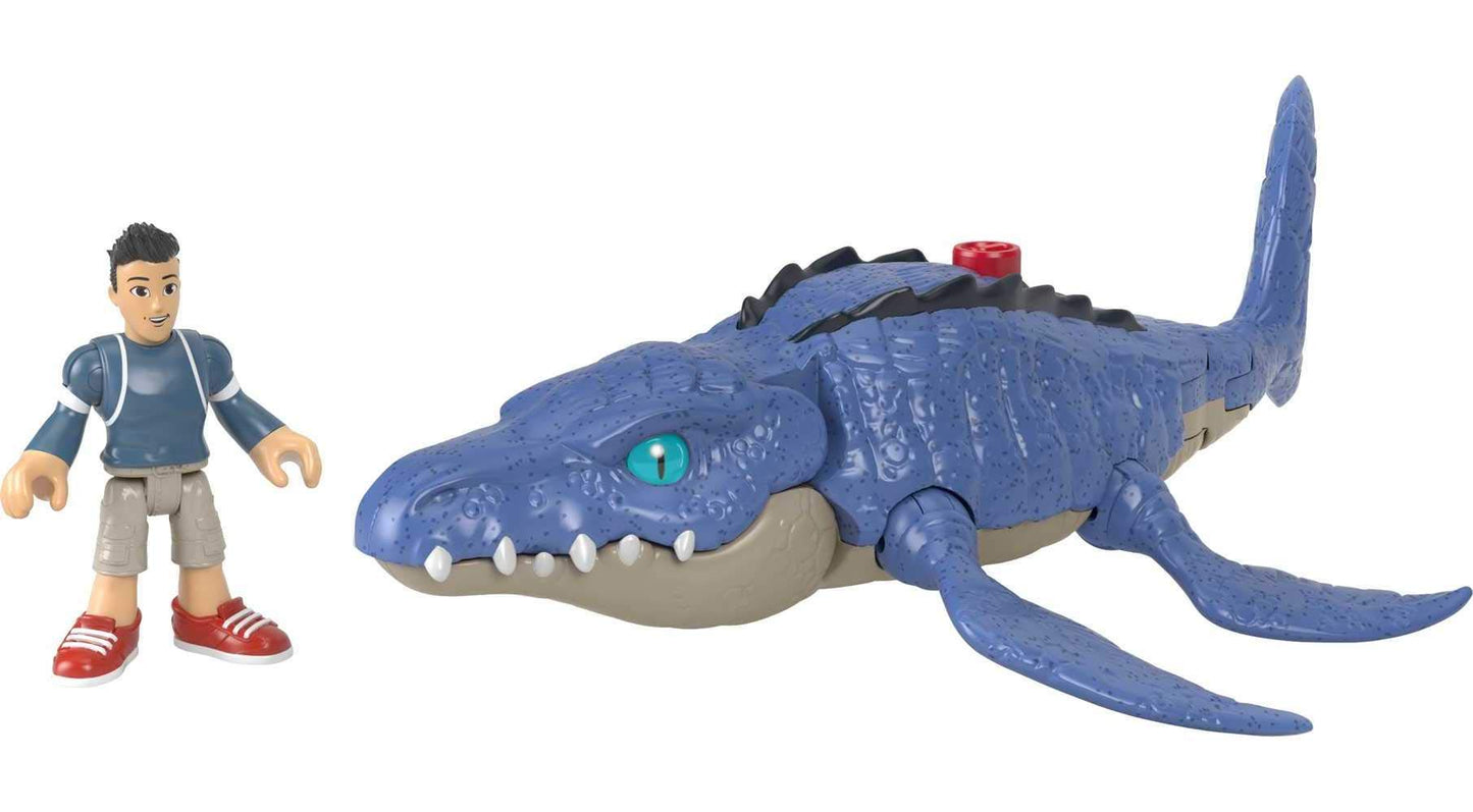 Fisher-Price Imaginext Jurassic World Mosasaurus & Kenji Figure Set | Pretend Play Toy for Ages 3-8