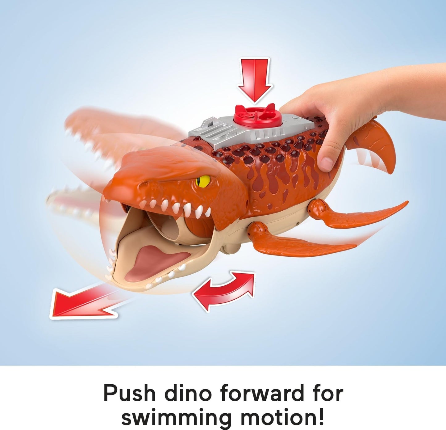 Fisher-Price Imaginext Jurassic World Aquachomp Mosasaurus Playset | 18-Inch Dino With Figure, Boat & Launcher