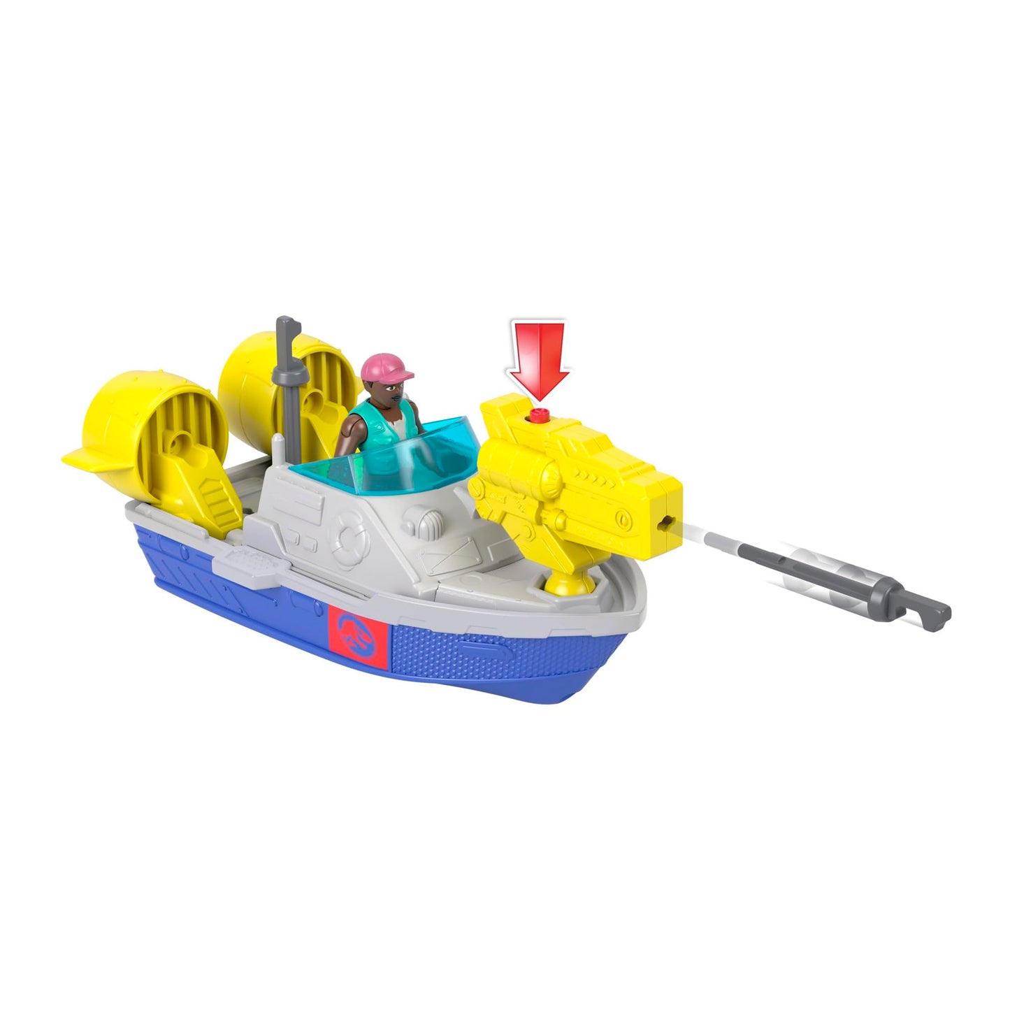 Fisher-Price Imaginext Jurassic World Aquachomp Mosasaurus Playset | 18-Inch Dino With Figure, Boat & Launcher
