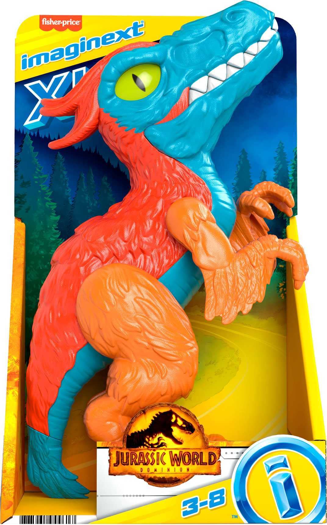Fisher-Price Imaginext Pyroraptor XL – 10-Inch Poseable Jurassic World Dinosaur Toy for Ages 3–8