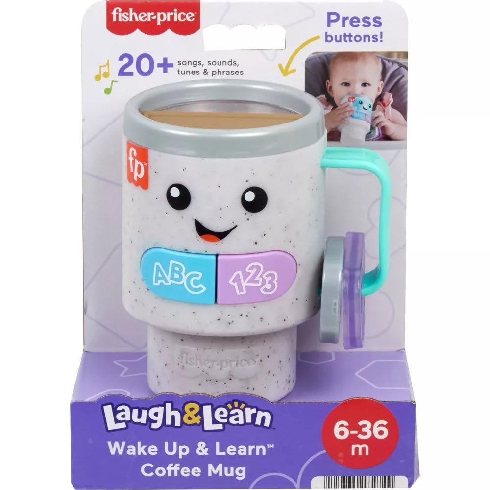 Fisher-Price Laugh & Learn Coffee Mug Toy – Lights, Songs & Early Learning for Babies 6m+