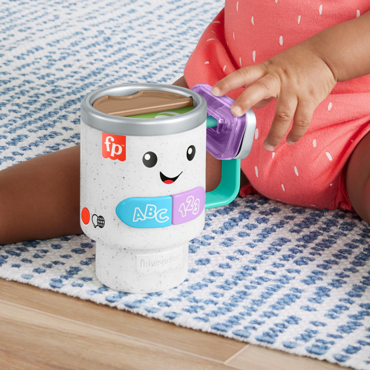 Fisher-Price Laugh & Learn Wake Up & Learn Coffee Mug – Lights, Music & Multilingual Play