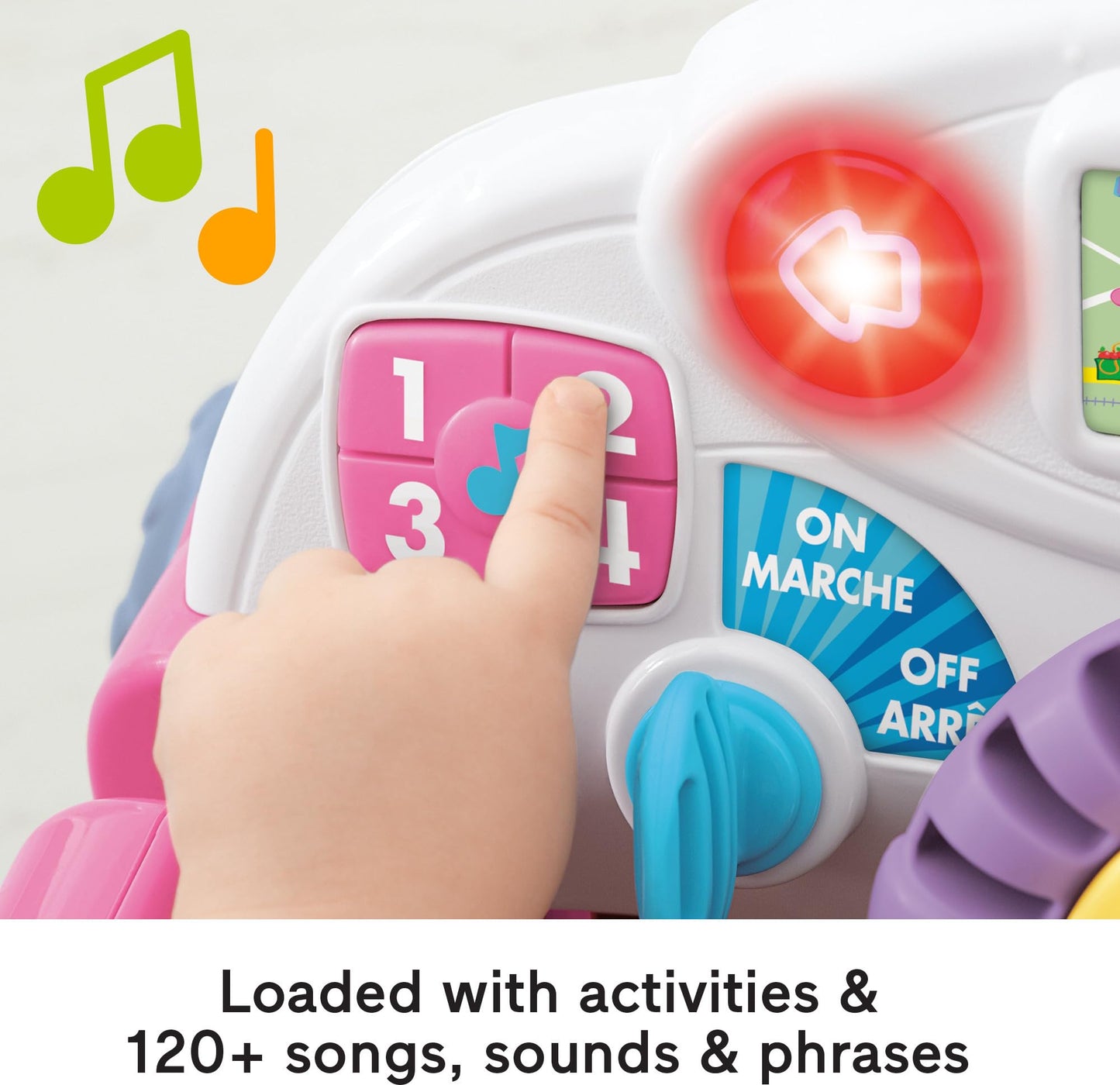 Fisher-Price Laugh & Learn Crawl Around Car – 3 Smart Stages Baby Activity Center (Pink)