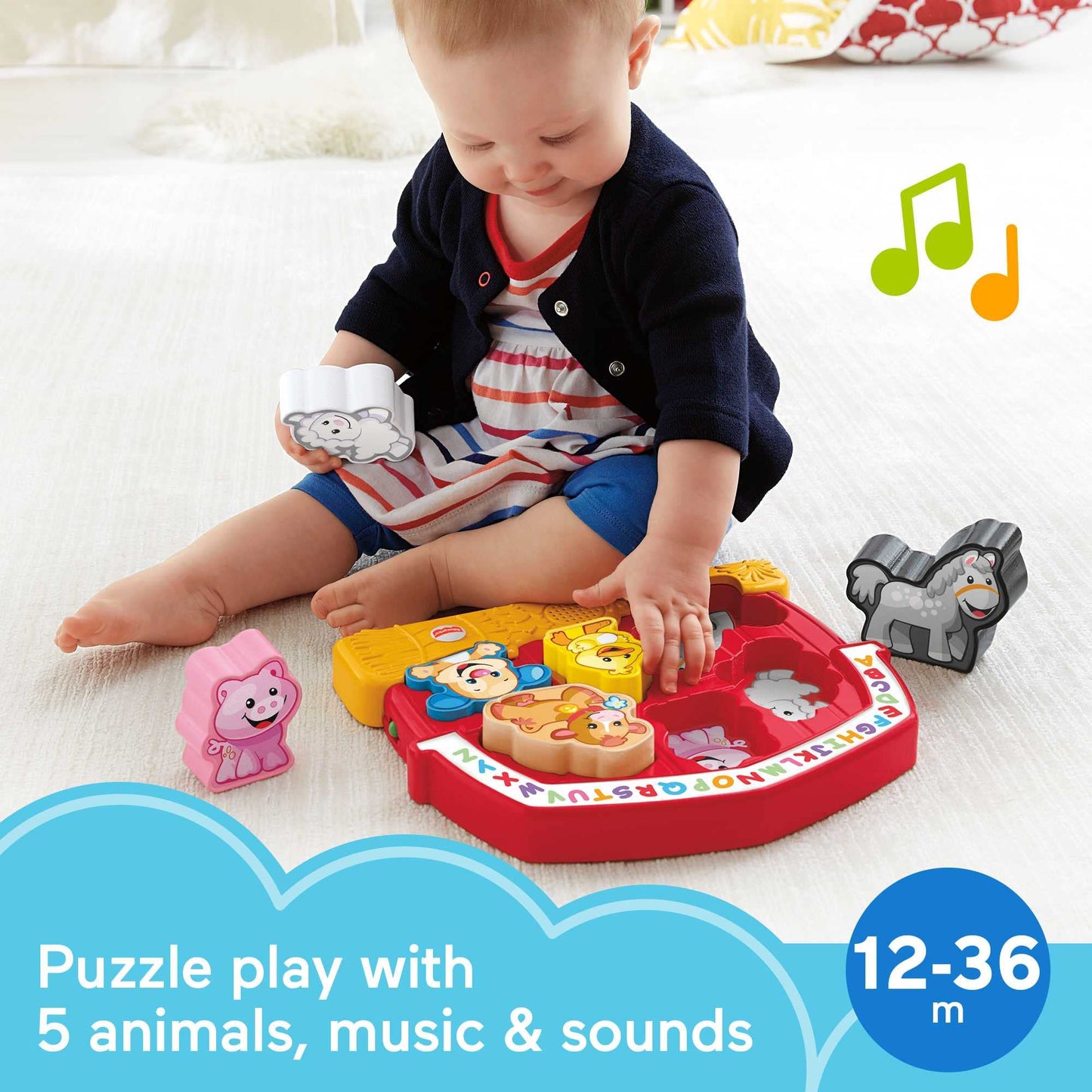 Fisher-Price Laugh & Learn Farm Animal Puzzle — Music, Shapes & Fun for Toddlers