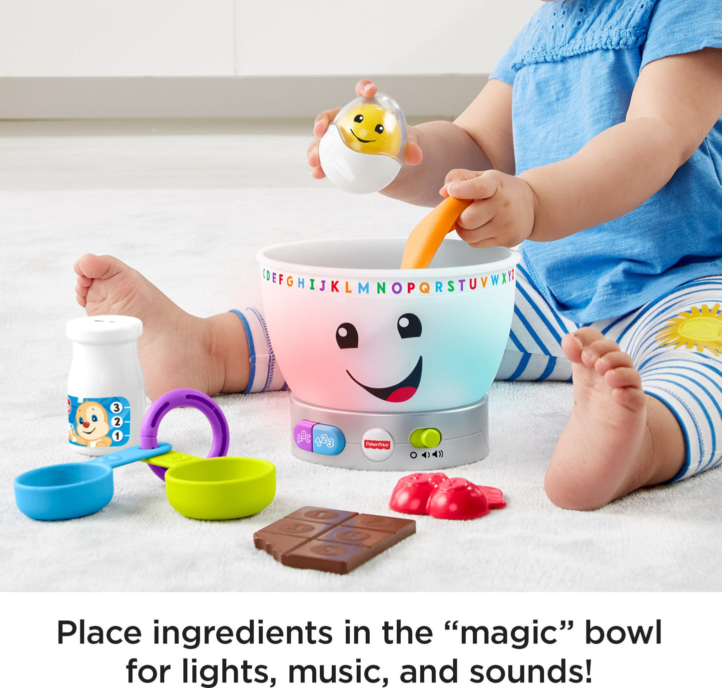 Fisher-Price Laugh & Learn Magic Color Mixing Bowl – Light-Up Colorful Pretend Play