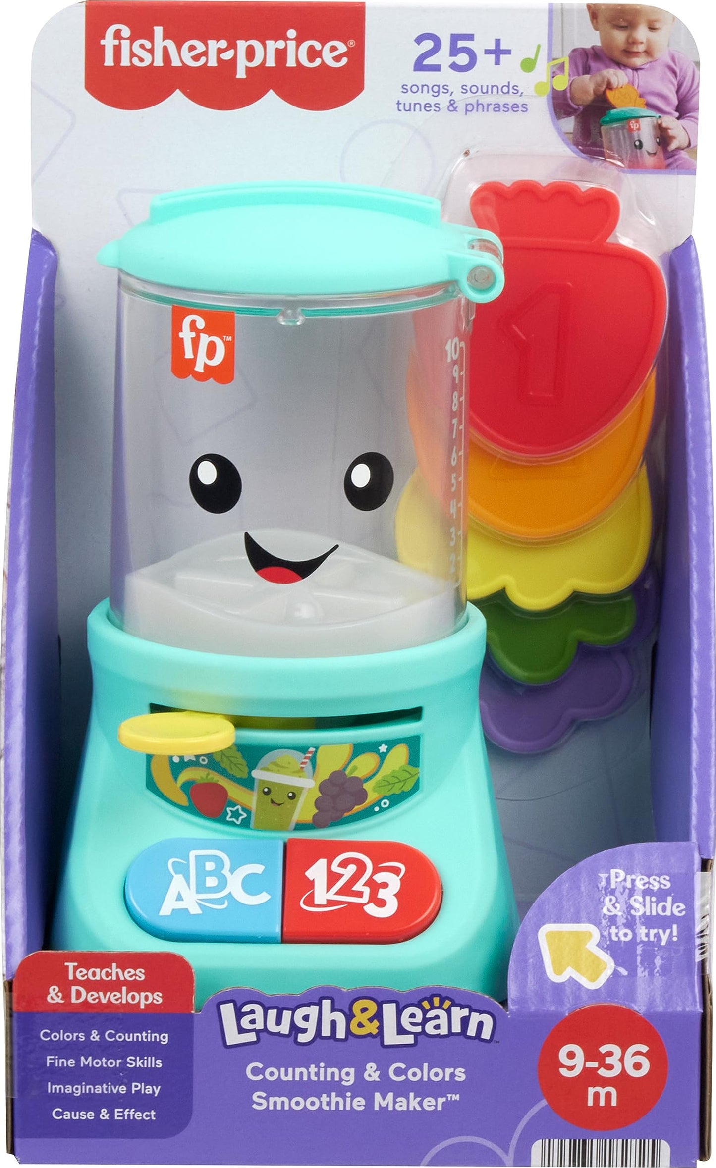 Fisher-Price Laugh & Learn Smoothie Maker Toy – Counting, Colors, Music & Lights (9m+)