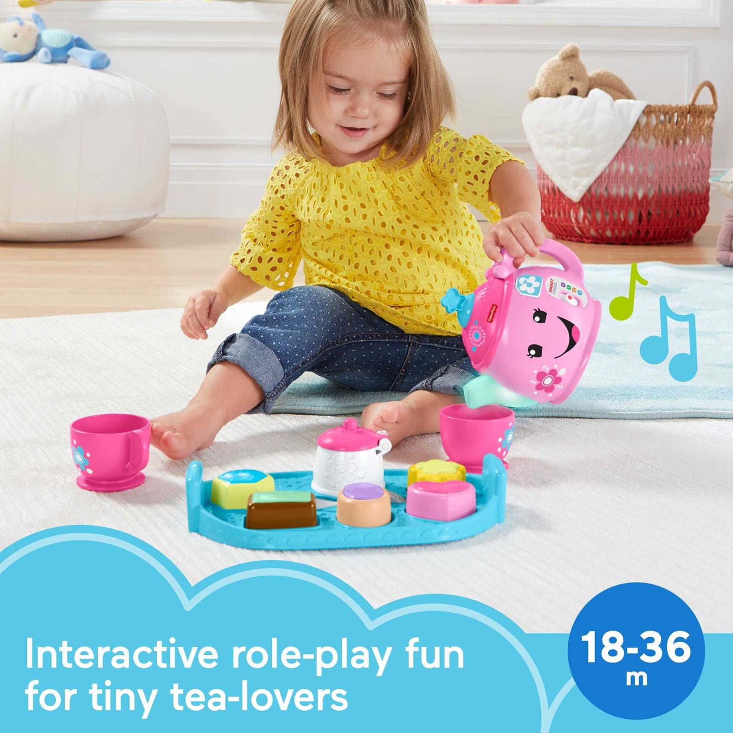 Fisher-Price Laugh & Learn Sweet Manners Tea Set — Lights, Music & 3 Smart Stages