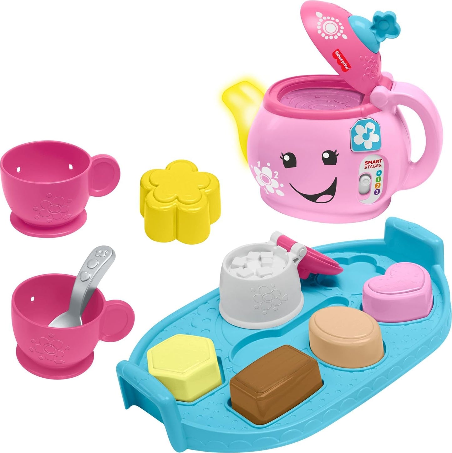 Fisher-Price Laugh & Learn Sweet Manners Tea Set — Lights, Music & 3 Smart Stages