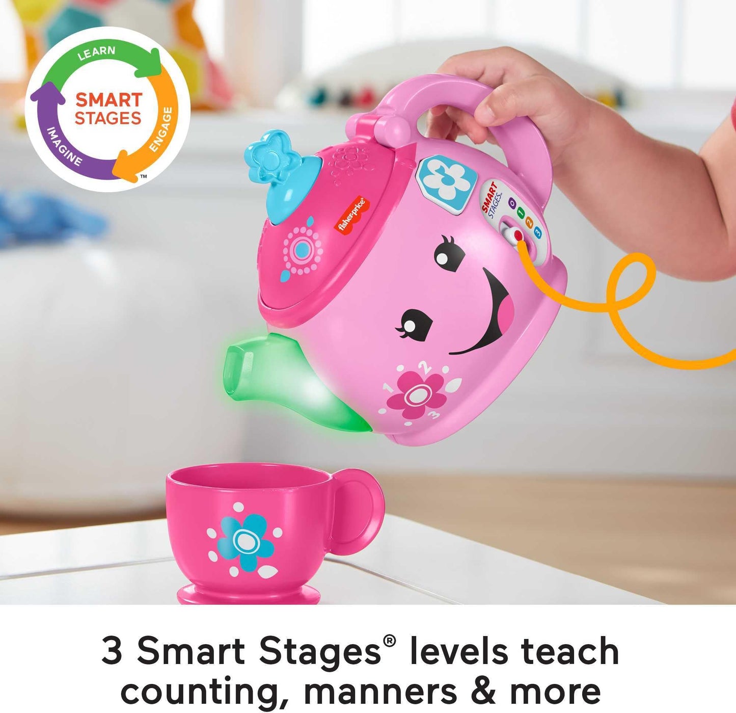 Fisher-Price Laugh & Learn Sweet Manners Tea Set — Lights, Music & 3 Smart Stages