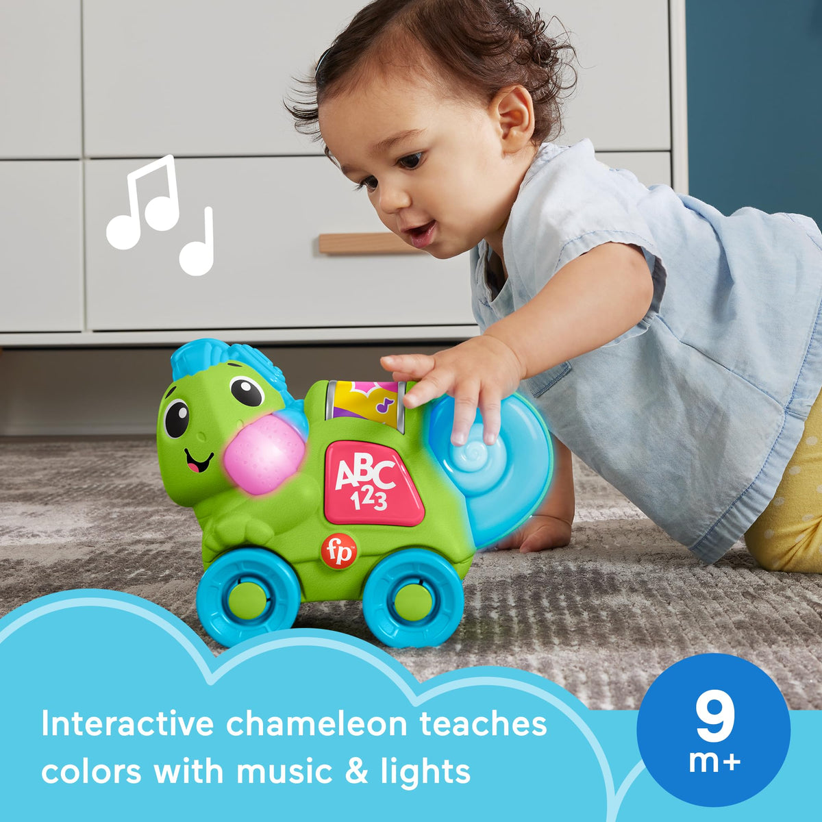 Fisher-Price Link Squad Crawl 'n Colors Chameleon – Music & Lights Toy for 9+ Months