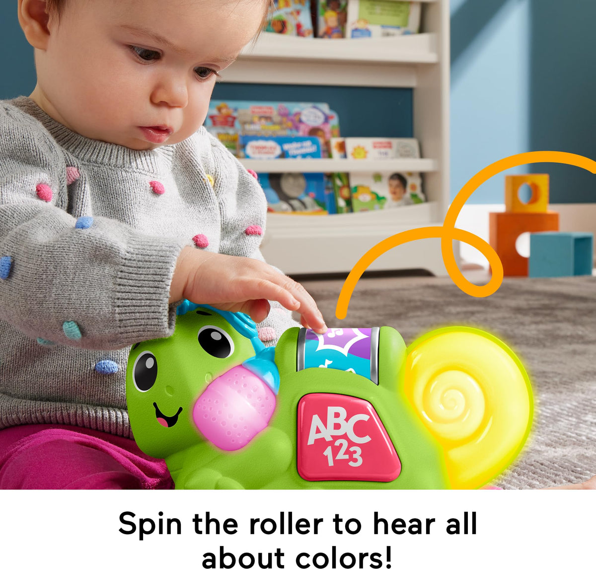 Fisher-Price Link Squad Crawl 'n Colors Chameleon – Music & Lights Toy for 9+ Months