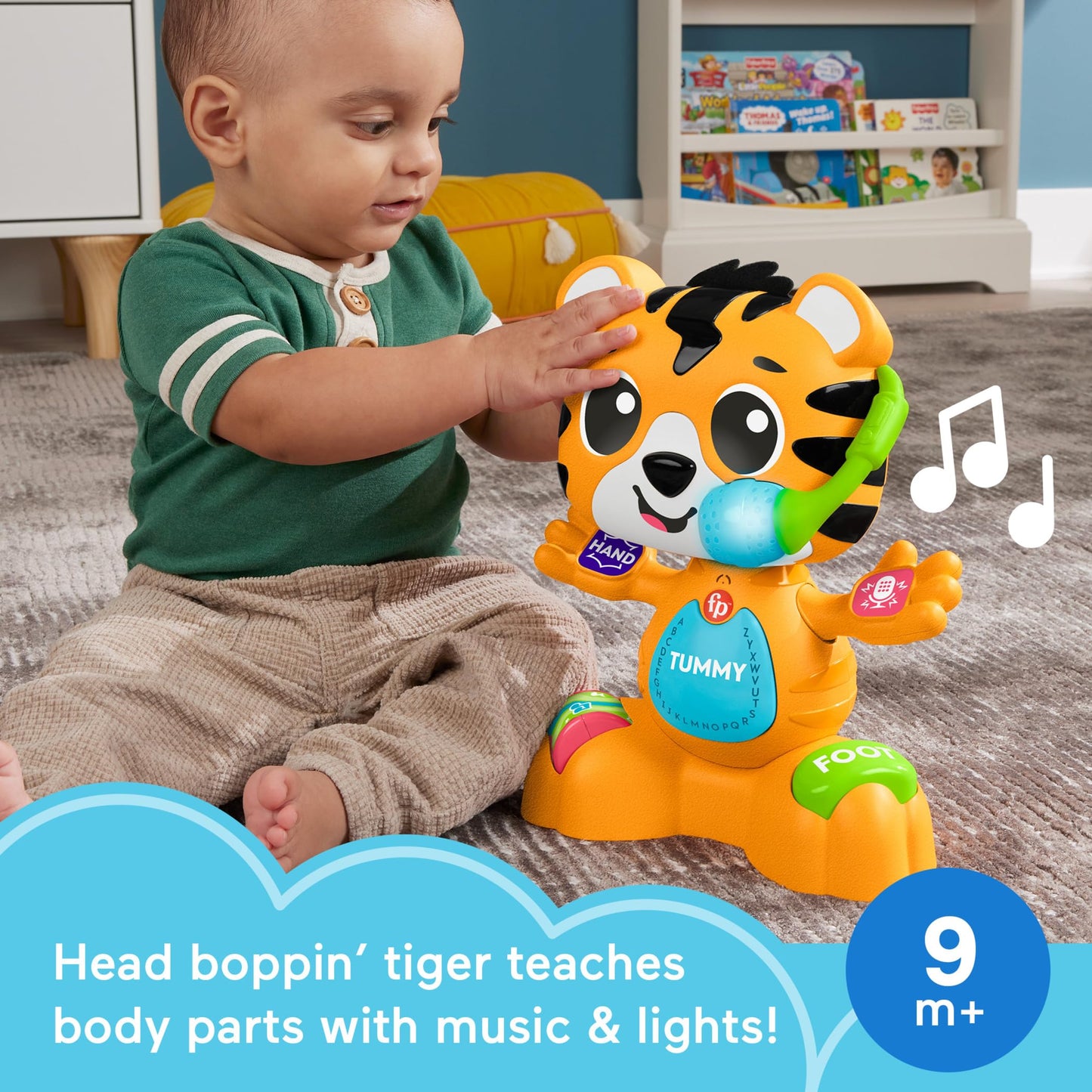 Fisher-Price Link Squad Bop & Groove Tiger — Music & Lights Toy for 9+ Months