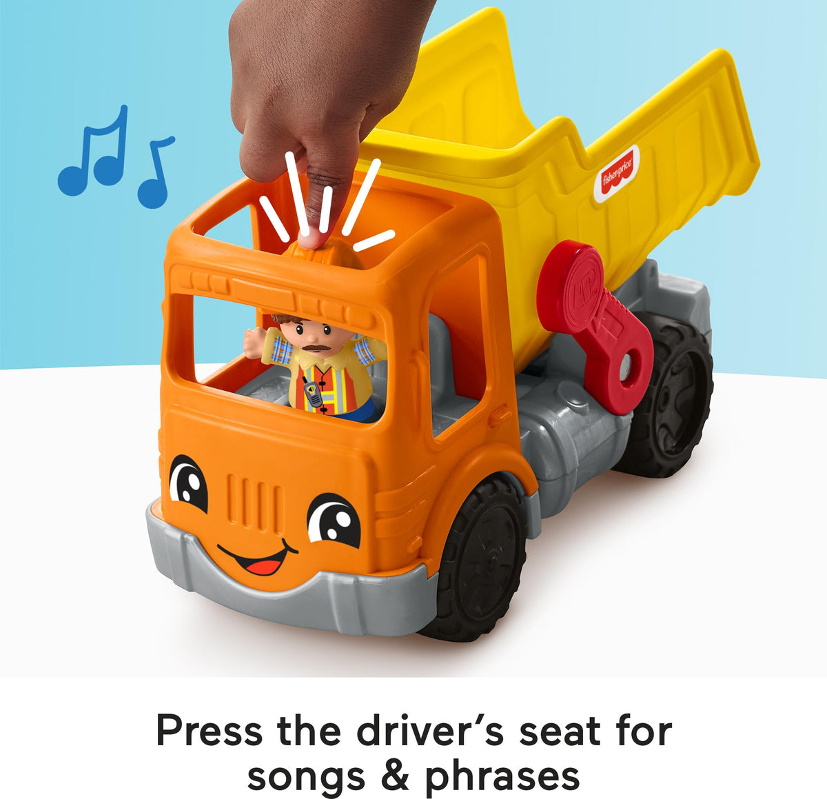Fisher-Price Little People Work Together Dump Truck – Musical Toddler Construction Toy