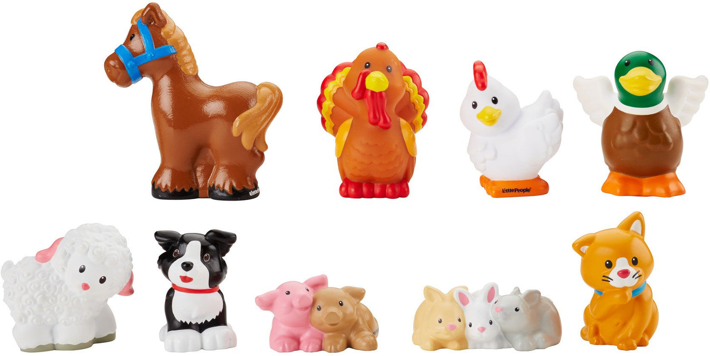 Fisher-Price Little People Farm Animal Friends: 9 Animal Figures for Kid-Sized Play