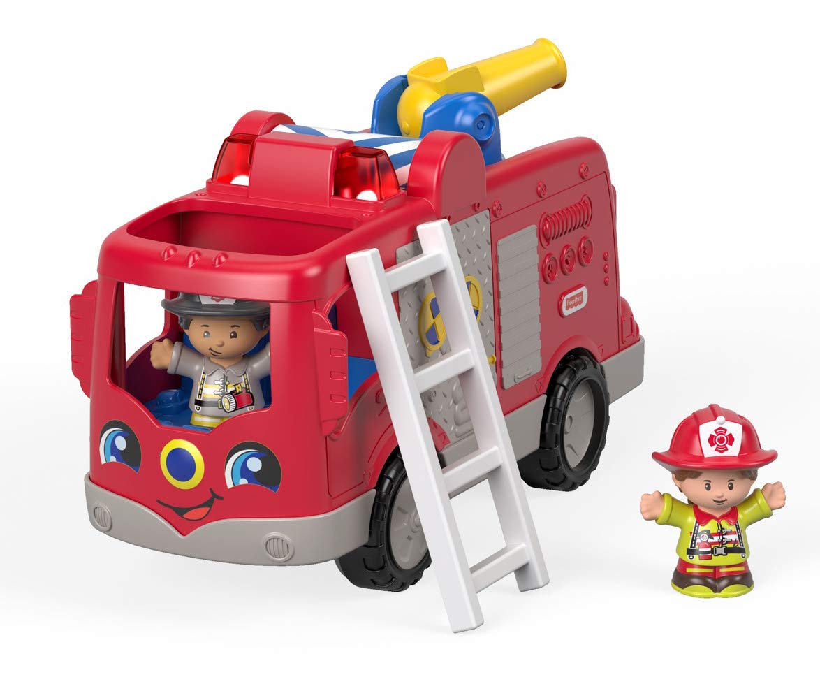 Fisher-Price Little People Helping Others Fire Truck with Music & Lights – 2 Firefighters, 1+ Years