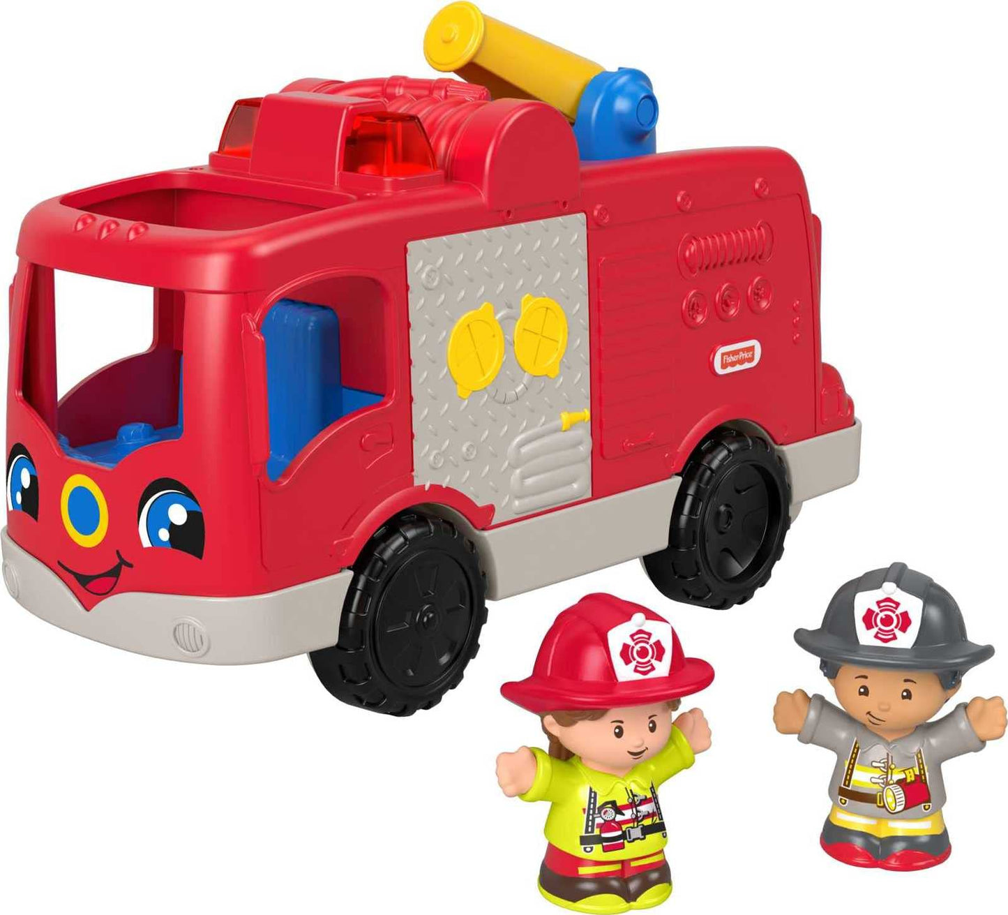 Fisher-Price Little People Helping Others Fire Truck with Music & Lights – 2 Firefighters, 1+ Years