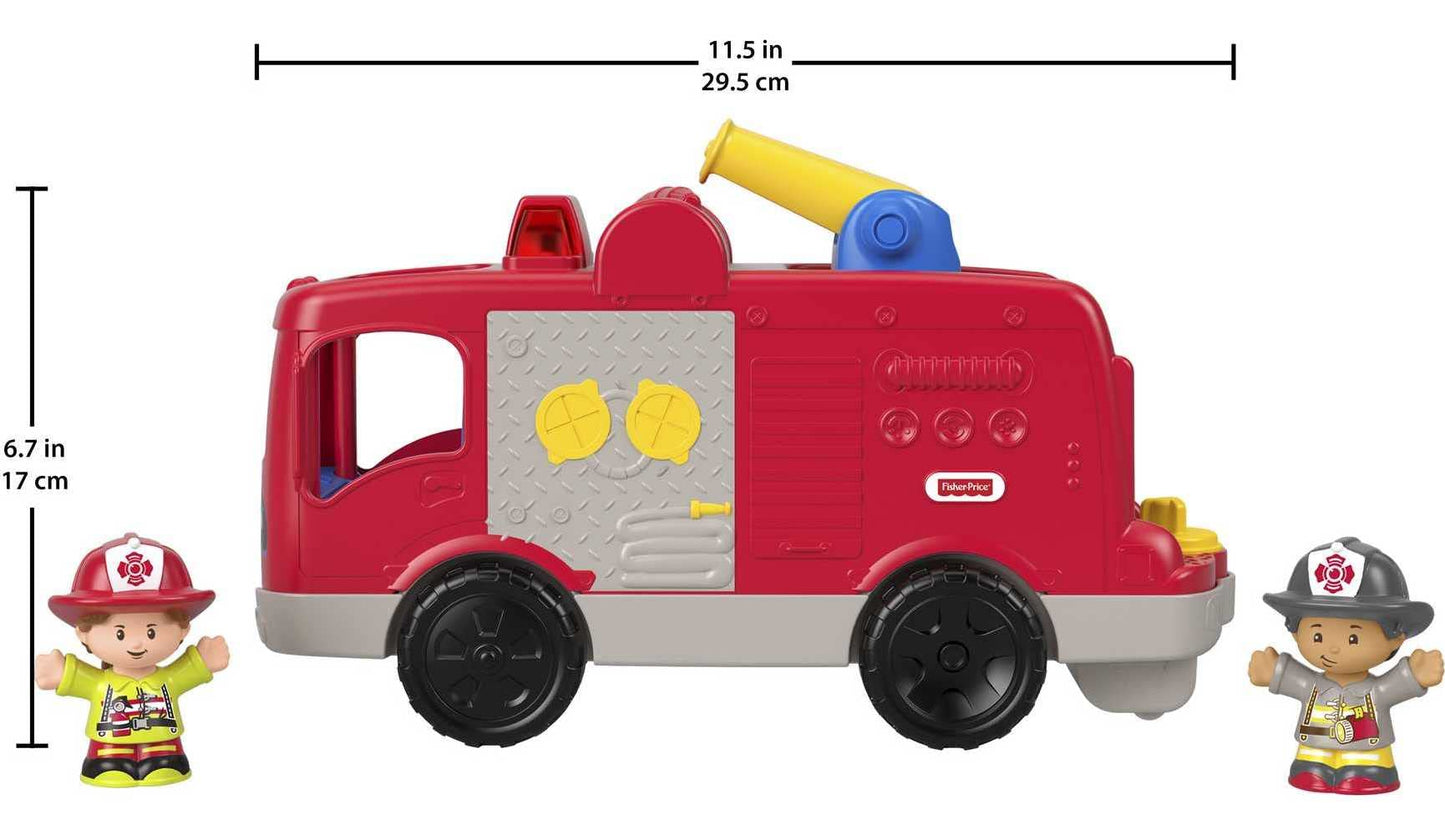 Fisher-Price Little People Helping Others Fire Truck with Music & Lights – 2 Firefighters, 1+ Years