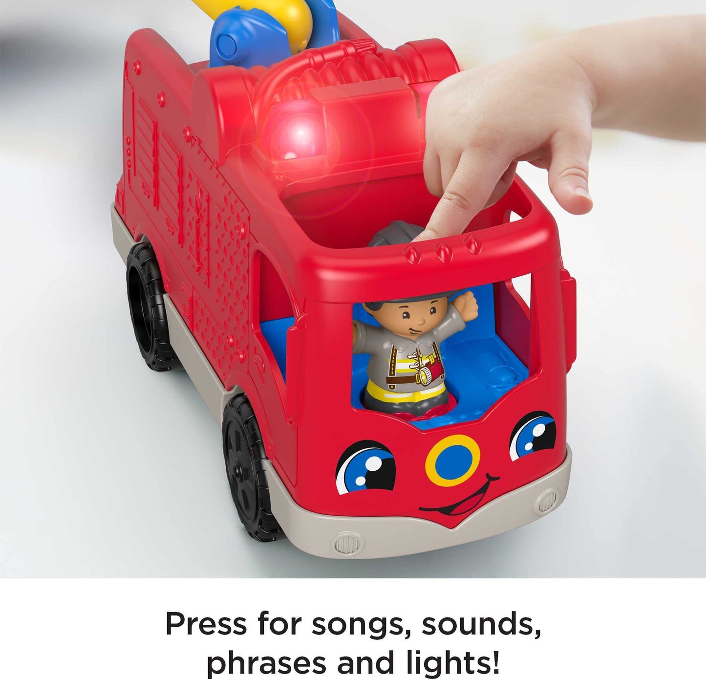 Fisher-Price Little People Helping Others Fire Truck with Music & Lights – 2 Firefighters, 1+ Years