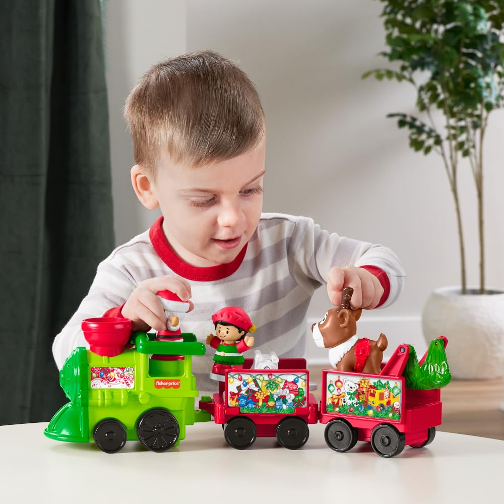 Fisher-Price Little People Musical Christmas Train with Santa, Elf & Reindeer | Toddler Pretend Play 1+