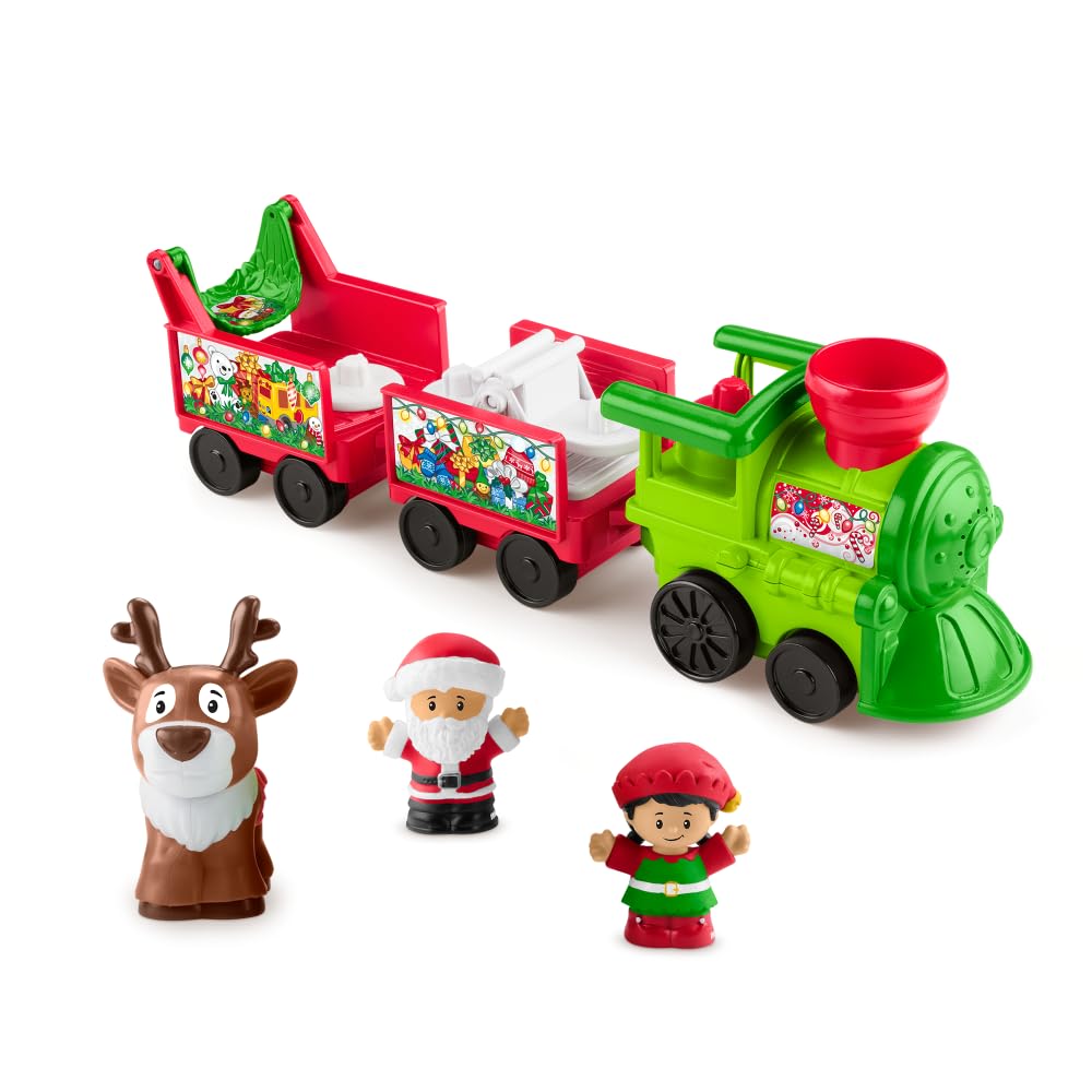Fisher-Price Little People Musical Christmas Train with Santa, Elf & Reindeer | Toddler Pretend Play 1+