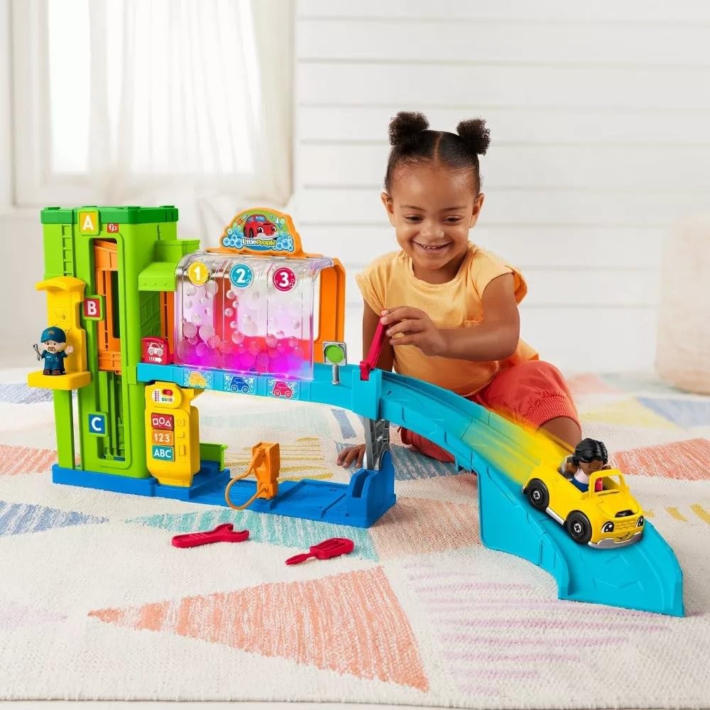 Fisher-Price Little People Light-Up Learning Garage | Interactive Toddler Playset