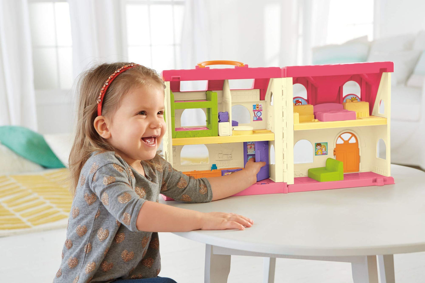 Fisher-Price Little People Surprise & Sounds Home – Toddler Musical Playhouse with Figures & Accessories | Ages 1+ | Amazon Exclusive