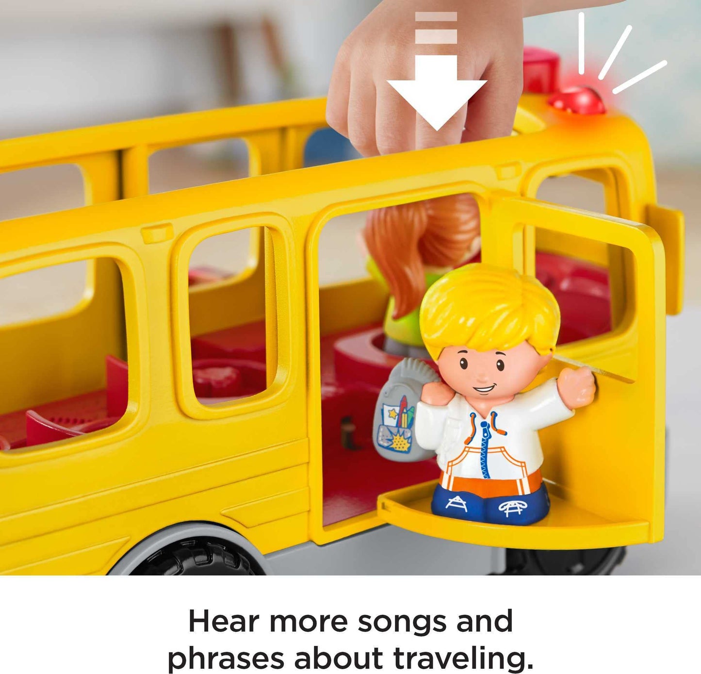 Fisher-Price Little People Sit with Me School Bus – Lights, Sounds & 2 Figures for Toddlers 1+