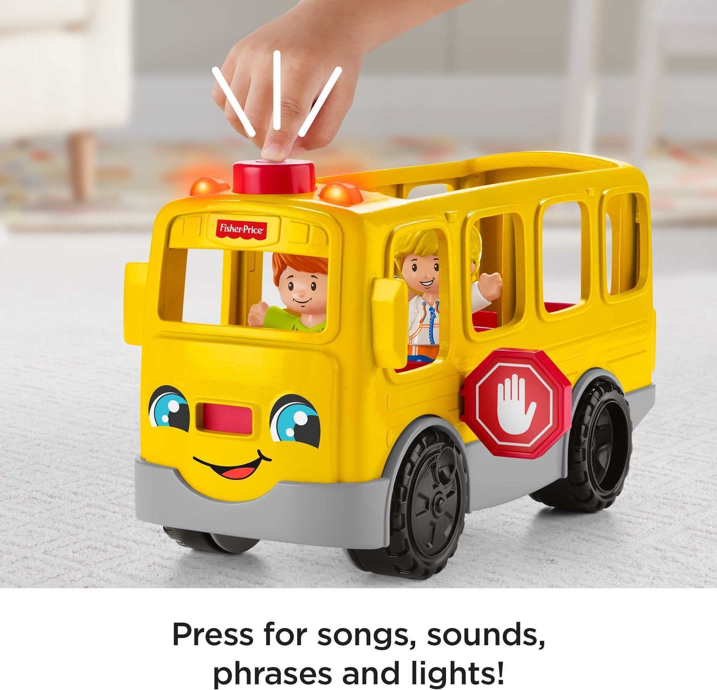 Fisher-Price Little People Sit with Me School Bus – Lights, Sounds & 2 Figures for Toddlers 1+