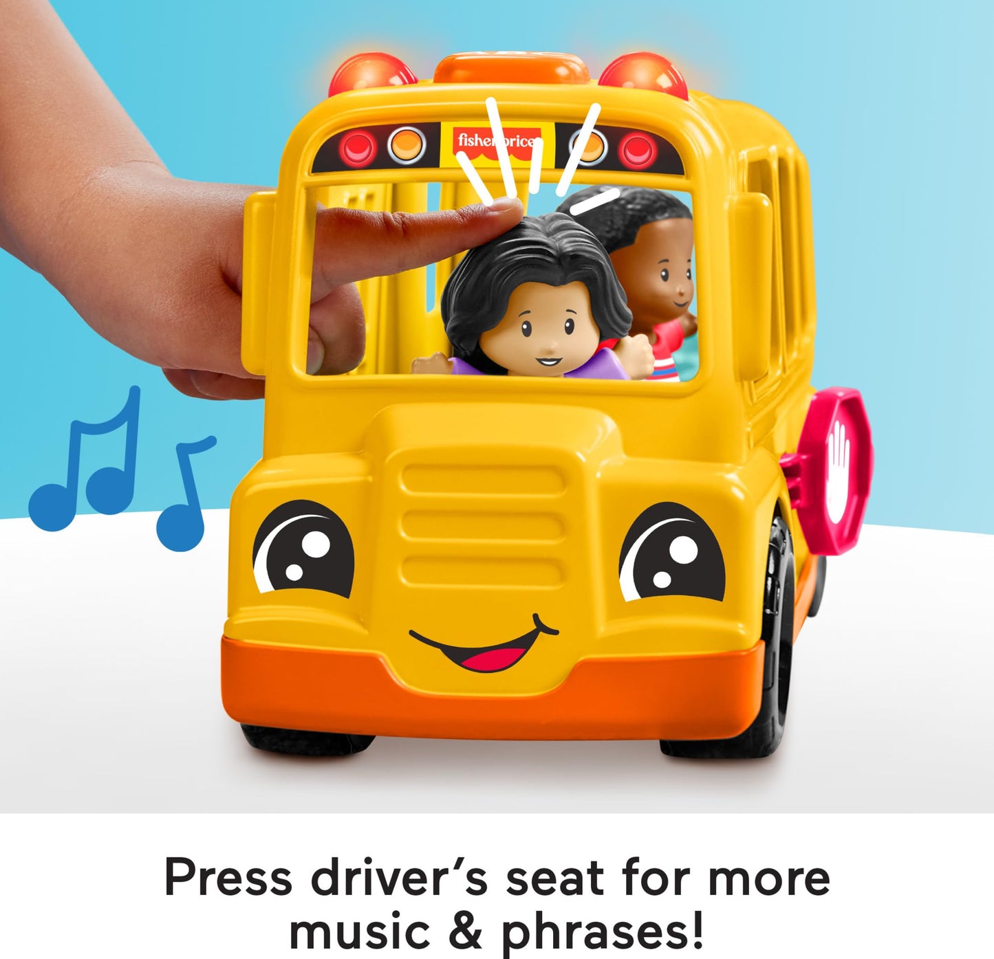 Fisher-Price Little People School Bus Musical Push-Along – 2 Figures | Ages 1+