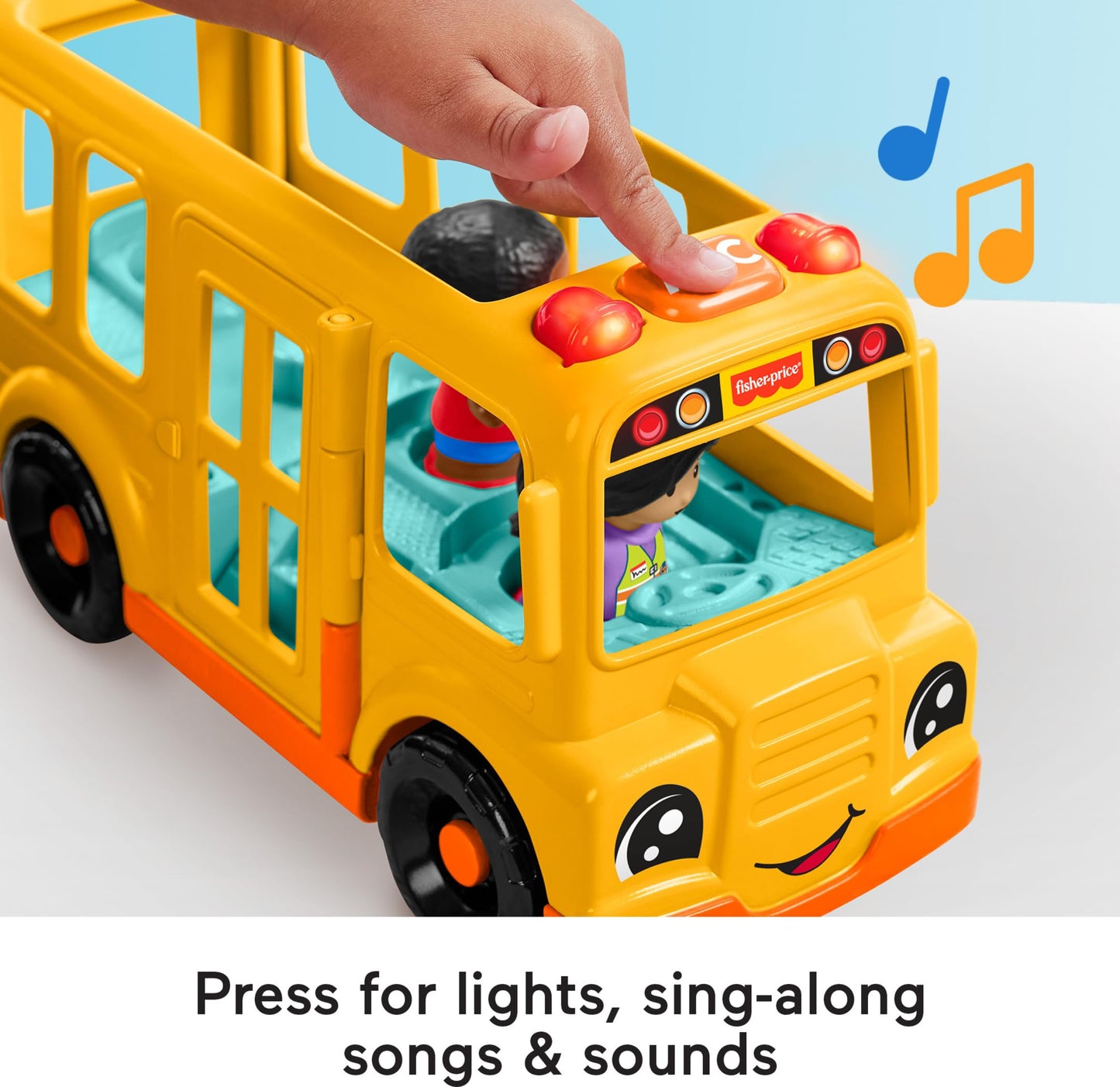 Fisher-Price Little People School Bus Musical Push-Along – 2 Figures | Ages 1+