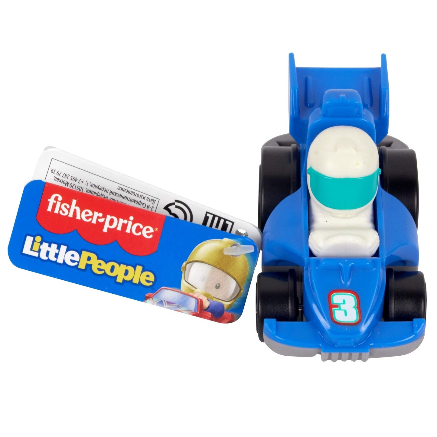 Fisher-Price Little People Wheelies Race Car GMJ21 Blue – Grand Prix Racer