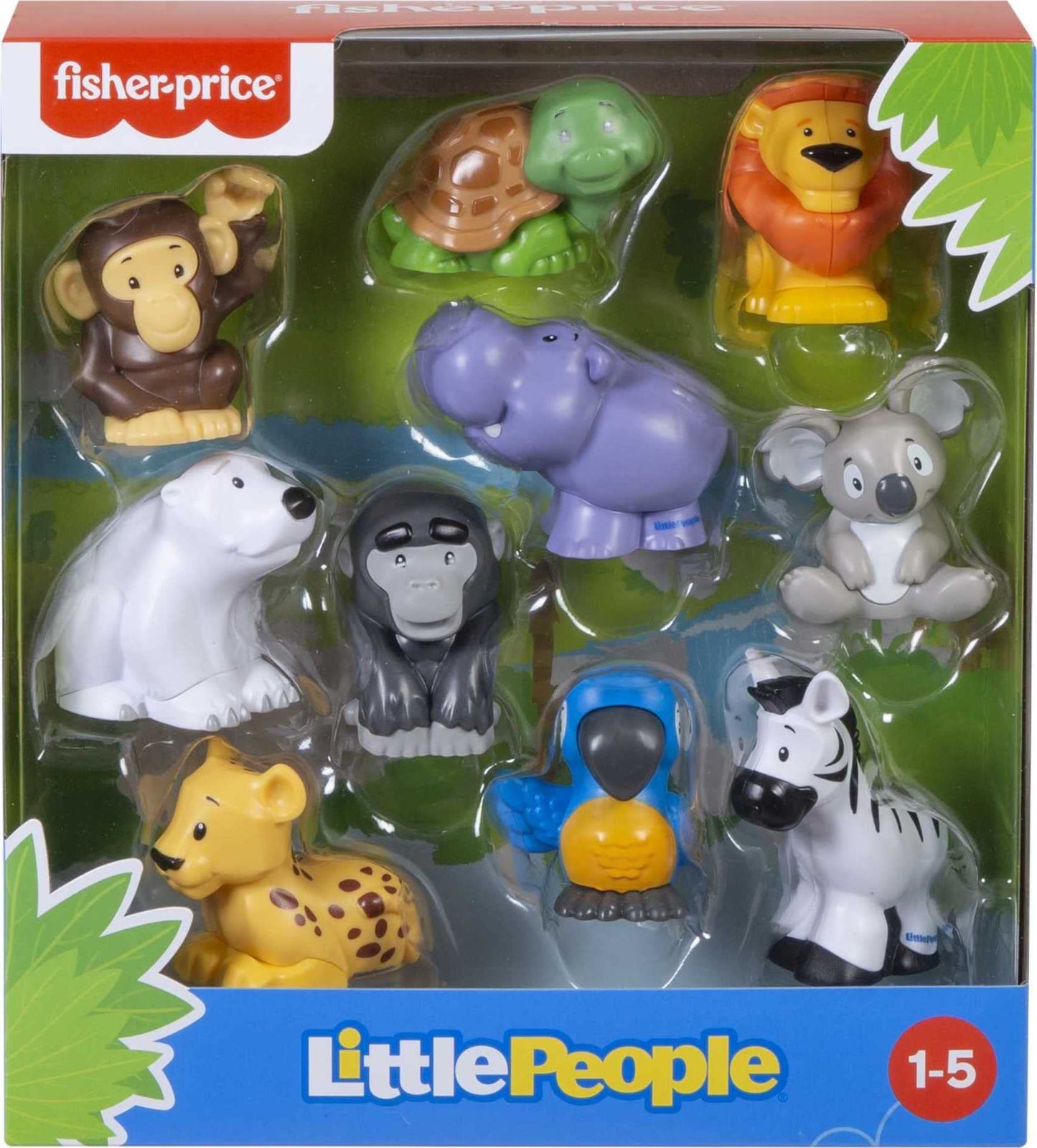 Fisher-Price Little People 10-Piece Wild Animal Figure Set | Toddler & Preschool Play (Ages 1–5) – Amazon Exclusive
